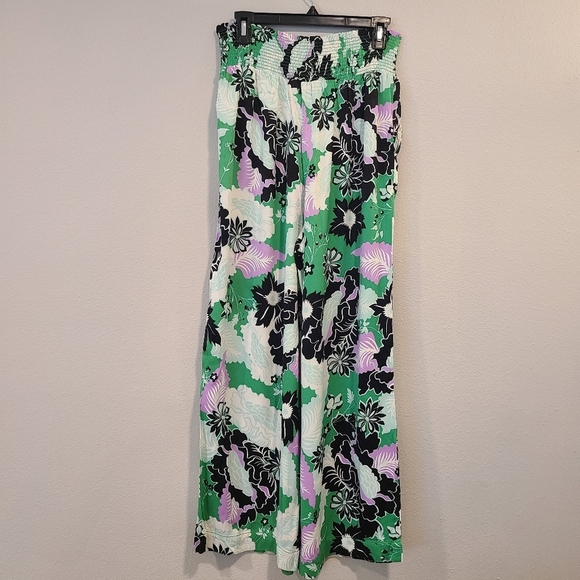 Anthro Maeve The Saria Smocked Wide Leg Floral Pants - Picture 6 of 8